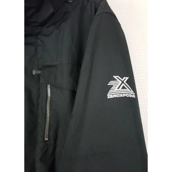 Zero X Posur ~Men's Size L~ Black Zip Front Drawstring Winter Jacket Hoded. - Picture 9 of 12